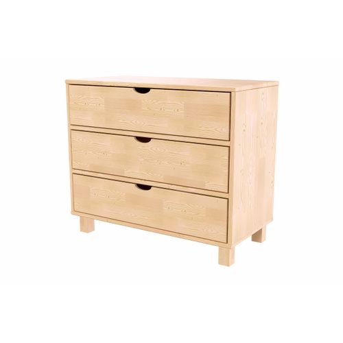 Commode Bois 3 Tiroirs Cube