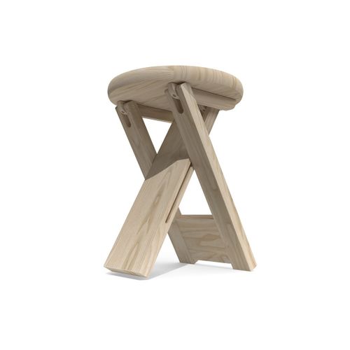 Tabouret Pliable En Bois Vintage