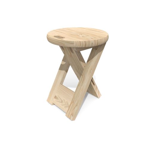 Tabouret Pliable En Bois Vintage