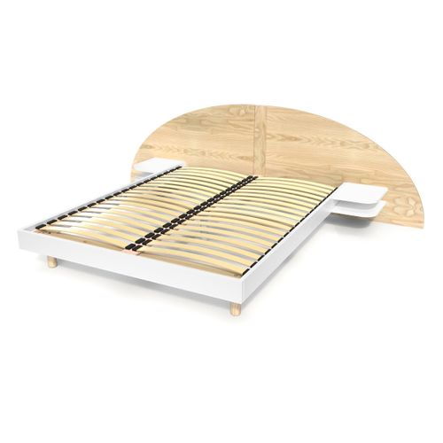 Lit 2 Places Bois 140x190 Avec Tête Et Chevets Arc