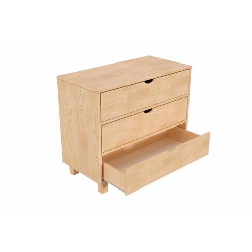 Commode Bois 3 Tiroirs Cube