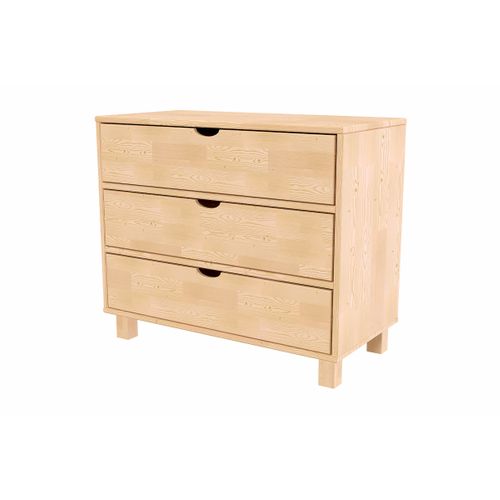 Commode Bois 3 Tiroirs Cube