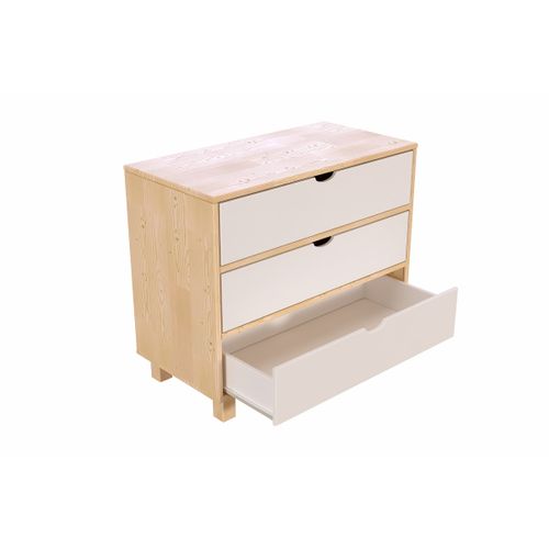 Commode Bois 3 Tiroirs Cube
