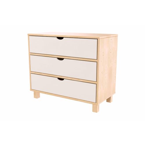 Commode Bois 3 Tiroirs Cube