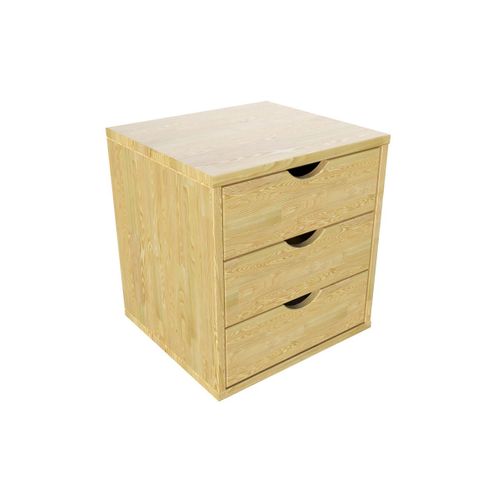 Caisson à Tiroirs 3 En Bois Massif