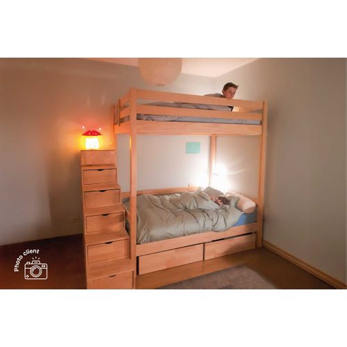 Lit Superposé Avec Rangement Sylvia 120x200 Pour Adultes