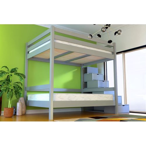 Lit Superposé Avec Rangement Sylvia 140x200