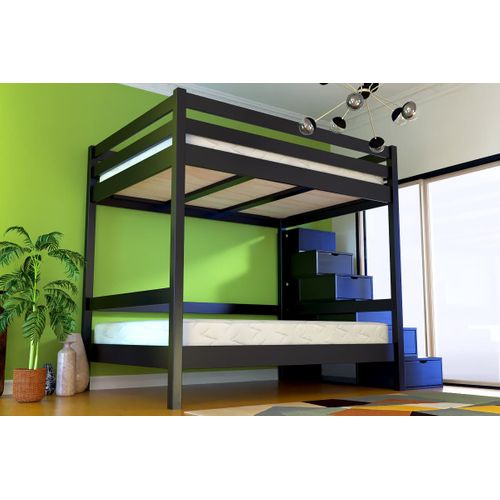 Lit Superposé Avec Rangement Sylvia 140x200