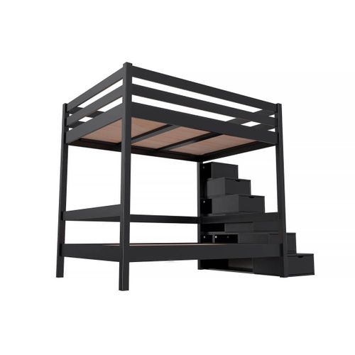 Lit Superposé Avec Rangement Sylvia 140x200