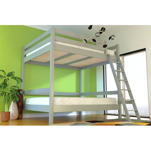 Lit Double Superposé Sylvia 140x200 Avec Échelle