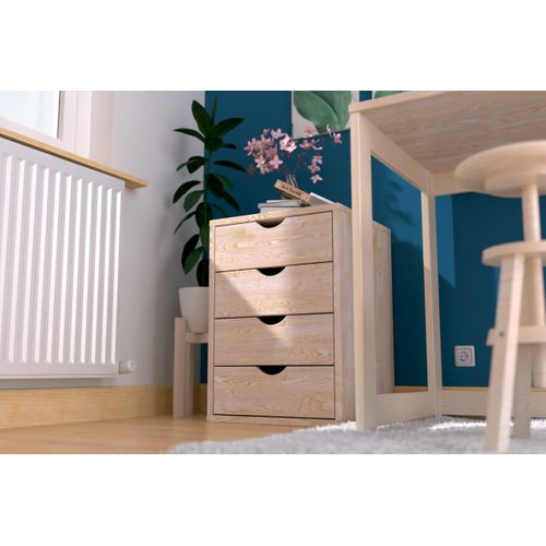 Caisson à Tiroirs 4 En Bois Massif