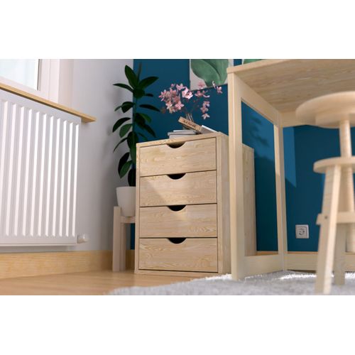 Caisson à Tiroirs 4 En Bois Massif