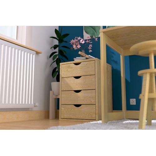 Caisson à Tiroirs 4 En Bois Massif