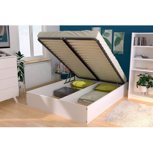 Lit Coffre 2 Places Bois Massif Robuste - 140x190