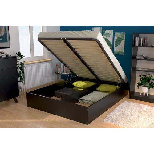 Lit Coffre 2 Places Bois Massif Robuste - 140x190