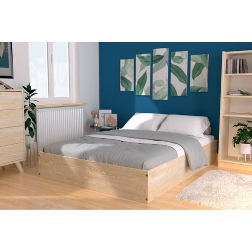 Lit Coffre 2 Places Bois Massif Robuste - 140x200