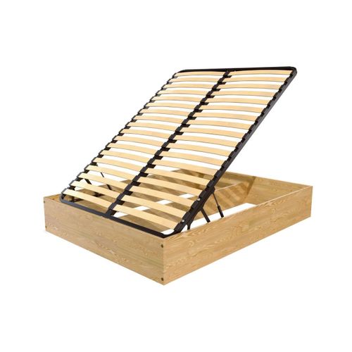 Lit Coffre 2 Places Bois Massif Robuste - 140x200