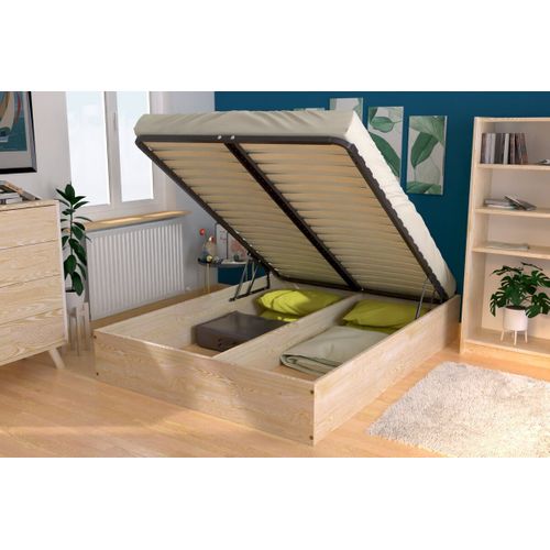 Lit Coffre 2 Places Bois Massif Robuste - 160x200