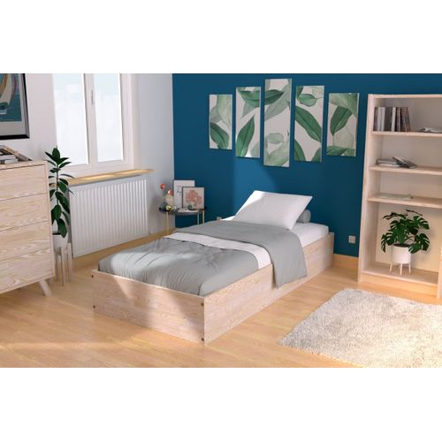 Lit Coffre 90x190 - 1 Place Bois Massif