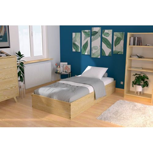Lit Coffre 90x190 - 1 Place Bois Massif