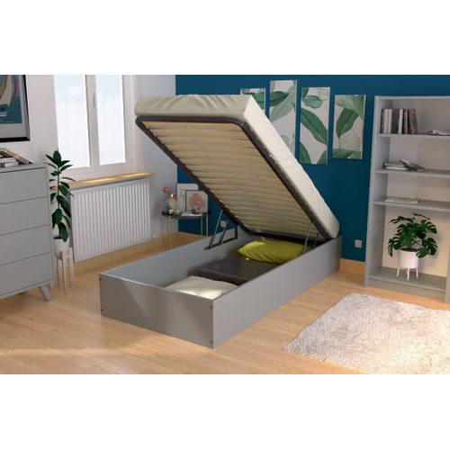 Lit Coffre 90x190 - 1 Place Bois Massif