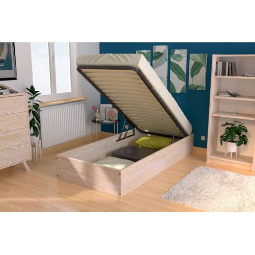 Lit Coffre 90x200 - 1 Place Bois Massif