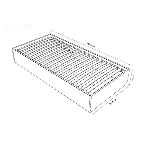 Lit Coffre 90x200 - 1 Place Bois Massif