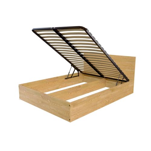 Lit Coffre 2 Places En Bois Avec Tête De Lit - 140x190