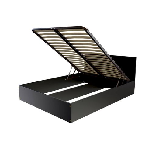 Lit Coffre 2 Places En Bois Avec Tête De Lit - 140x200