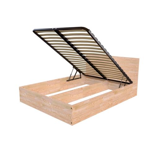 Lit Coffre 2 Places Avec Tête De Lit En Bois - 160x200