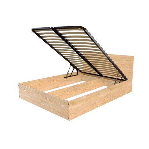 Lit Coffre 2 Places Avec Tête De Lit En Bois - 160x200