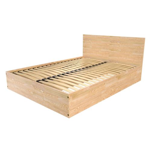 Lit Coffre 2 Places Avec Tête De Lit En Bois - 160x200