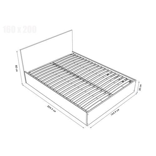 Lit Coffre 2 Places Avec Tête De Lit En Bois - 160x200