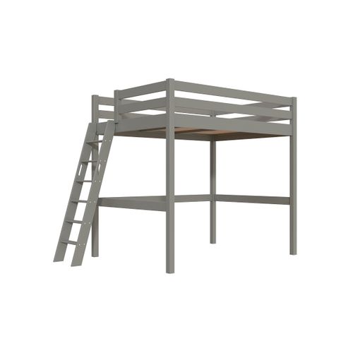 Lit Mezzanine 2 Places Bois Sylvia 140x190 Échelle Inclinée