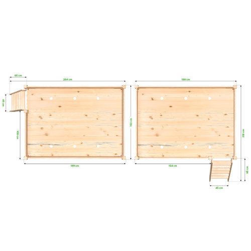 Lit Mezzanine 2 Places Bois Sylvia 140x190 Échelle Inclinée