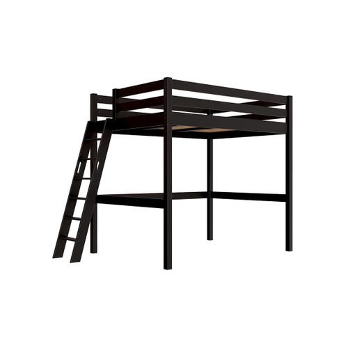Lit Mezzanine 2 Places Bois Sylvia 140x190 Échelle Inclinée