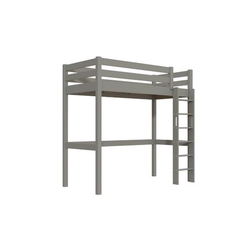 Lit En Hauteur 1 Place Bois Sylvia 90x200 Échelle Droite