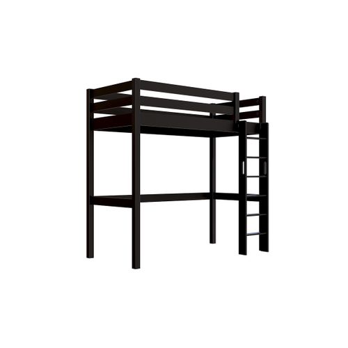 Lit En Hauteur 1 Place Bois Sylvia 90x200 Échelle Droite