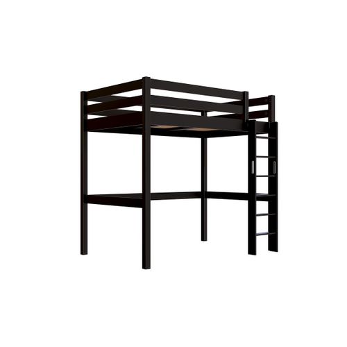 Lit En Hauteur 1 Place Bois Sylvia 120x200 Échelle Droite