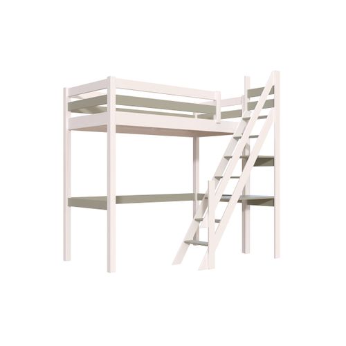 Lit Mezzanine Bois Sylvia 90x200 Avec Escalier De Meunier