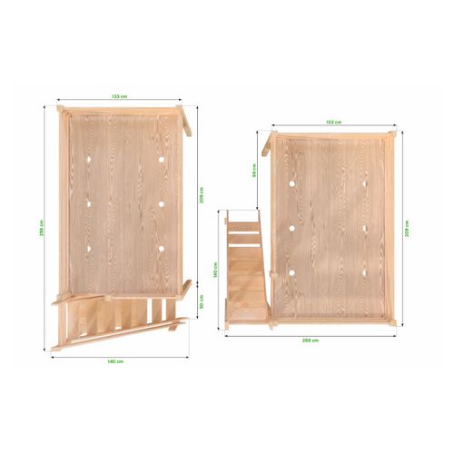 Lit Mezzanine Bois 120x200 Sylvia Avec Escalier De Meunier