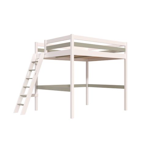 Lit Mezzanine 2 Places Bois Sylvia 160x200 Échelle Inclinée