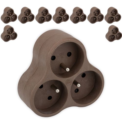 Lot De 10 Triplites Recyclées Éco-conçues - 3x16a - Taupe - Zenitech