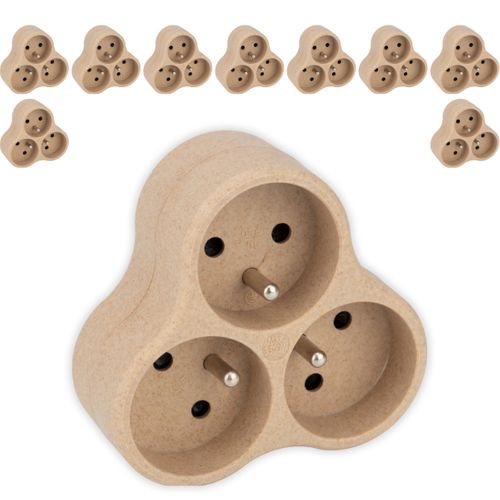 Lot De 10 Triplites Recyclées Éco-conçues - 3x16a - Beige - Zenitech