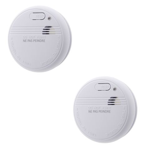 Lot De 2 Détecteurs De Fumée Ce Garantis 5 Ans - Avec Pile Et Accessoires - Otio