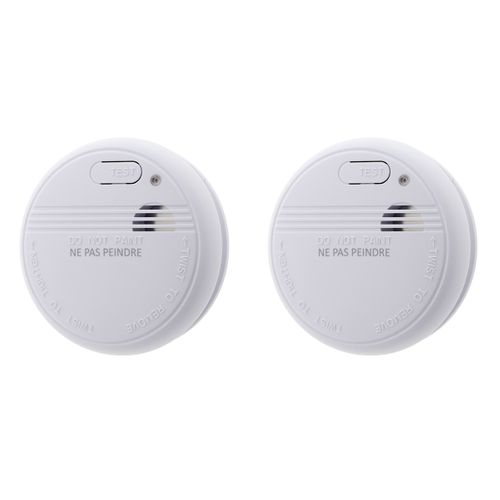 Lot De 2 Détecteurs De Fumée Autonomie 3 Ans - Pile + Accessoires - Otio