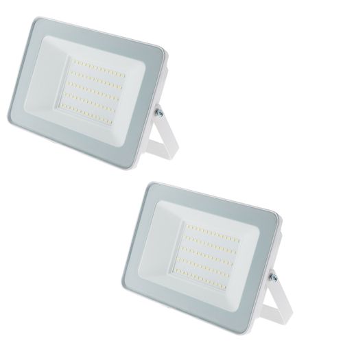 Lot De 2 Projecteurs LED Chantier 50w 5000lm Ip65 - Blanc