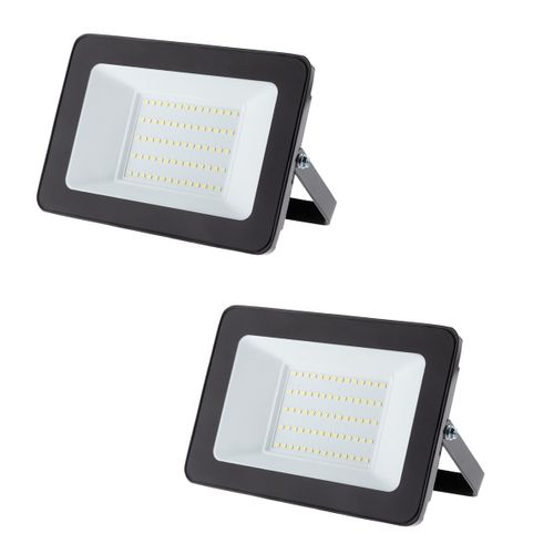 Lot De 2 Projecteurs LED Chantier 50w 5000lm Ip65 - Noir
