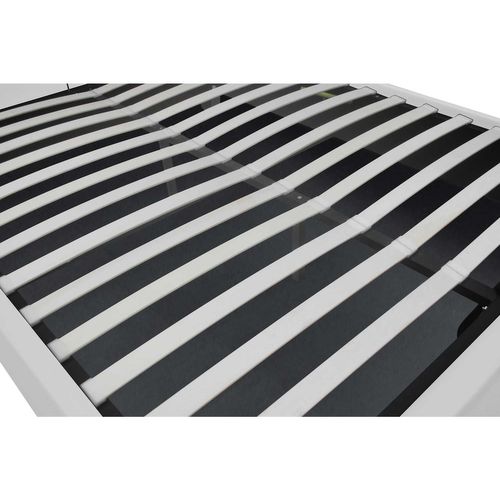 Lit Kennington - Structure De Lit Blanc Avec Coffre De Rangement Intégré -160x200 Cm