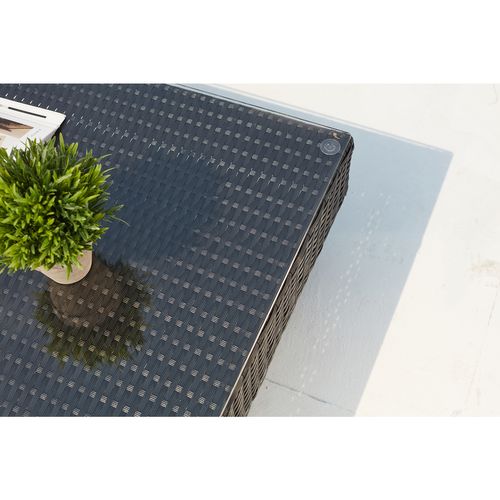 Amorgos Gris : Salon De Jardin D'angle En Résine Tressée Noire Poly Rottin